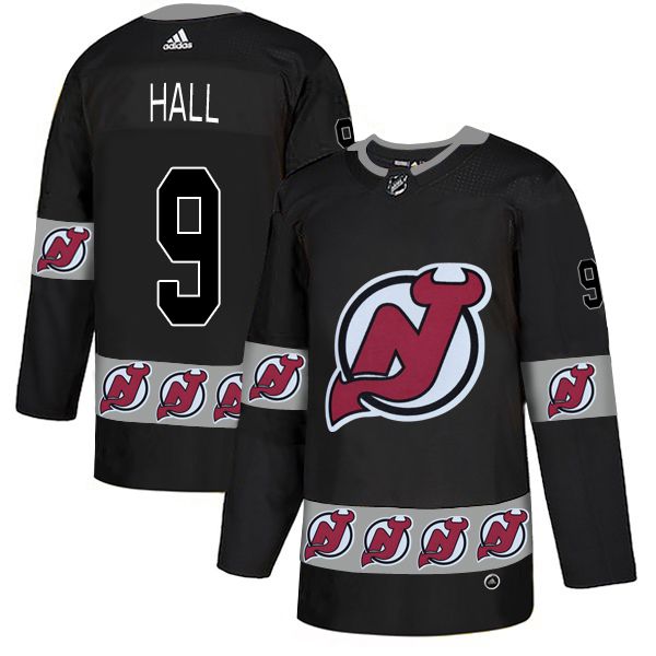 Men New Jersey Devils #9 Hall Black Adidas Fashion NHL Jersey
